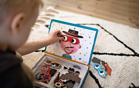 Magnetyczna układanka Śmieszne buzie Chłopiec Magnetibook, Janod
