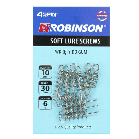 Wkrętka do przynęt gumowych 30mm, 10szt Robinson 84-WR-030