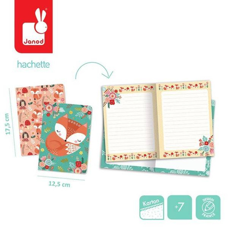 Zestaw 2 miękkich notesów Lisek + Jednorożec 7+, opakowanie zbiorcze 8 sztuk (4 szt. + 4 szt.), Janod