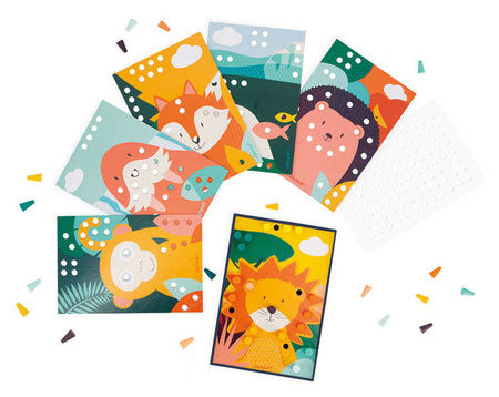 Układanka drewniana mozaika Zwierzątka 3+, Janod