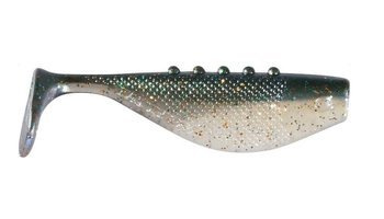 GUMA RIPPER Fatty PRO - SMELT MINNOW 4"/10cm 3szt PEARL BS/GREEN silver/gold/green glitter DRAGON CHE-FT40D-02-699
