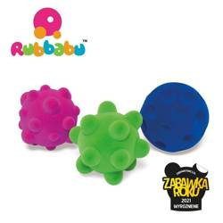 Rubbabu Zestaw 3 małych sensorycznych piłek