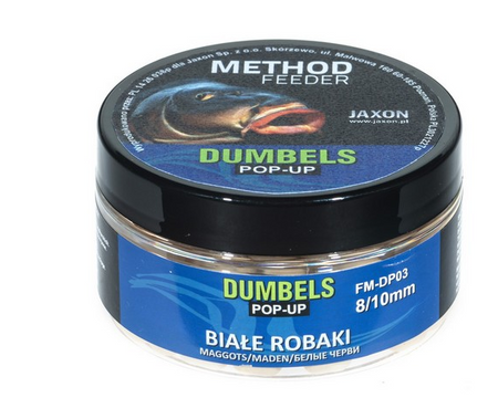 DUMBELS POP-UP METHOD FEEDER 8/10MM BIAŁE ROBAKI 30G JAXON FM-DP03