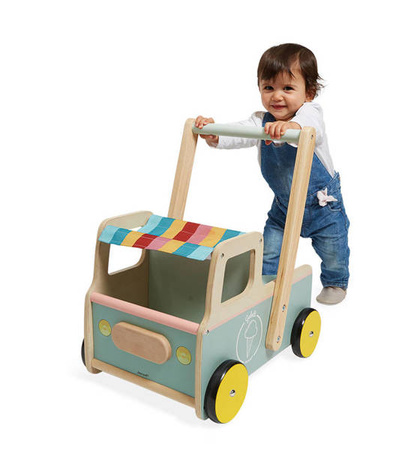 Drewniany pchacz Furgonetka z lodami 12m+, Janod