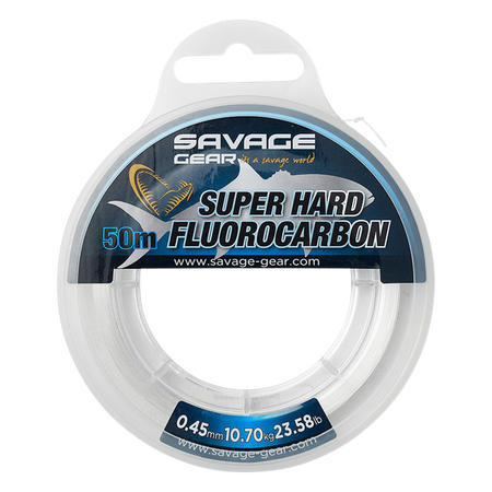 SUPER HARD FLUOROCARBON 50M 0.45MM 10.70KG 23.58LB CLEAR Savage Gear (74489)