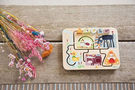 LILLIPUTIENS Drewniany labirynt sensoryczny Farma 18 m+