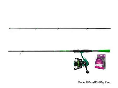 Zestaw spinningowy Delphin GreenSPIN 180cm/30g + 2T + 0,22mm Delphin (101002640)