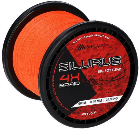PLECIONKA NA SUMA SILURUS 4 X BRAID (FLUO ORANGE) 0.40mm\34.90kg\600m - op.1szp MIKADO.