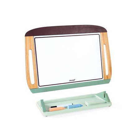 Drewniana tablica dwustronna 2 w 1 z akcesoriami, Janod