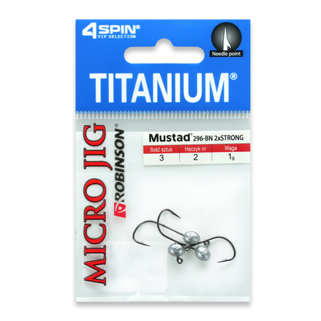 Główki Jigowe Titanium Micro, rozm. 2, 1g (3szt) Robinson 04-M-002-10