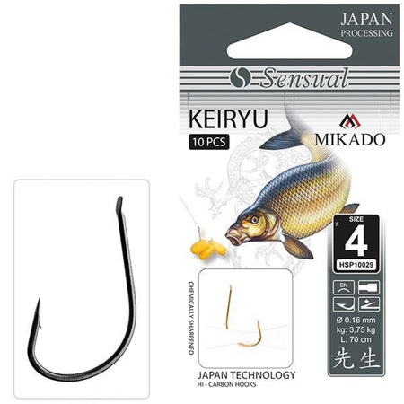 HACZYK SENSUAL - KEIRYU Nr 4 BN / 0.14mm / 70cm - torebka 10szt. MIKADO HSP10029-4B-14