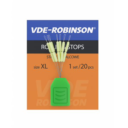 Stopery walcowe VDE-Robinson seledynowe rozm. XL, 20 szt. Robinson 68-ST-S04