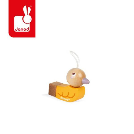 Drewniany gwizdek-ptaszek Pocket 2+, opakowanie zbiorcze 14 sztuk (2 rodzaje), Janod