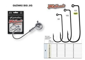 GŁÓWKA JIGOWA BIG JIG 8/0-10g OP.3SZT KAMATSU 460080010