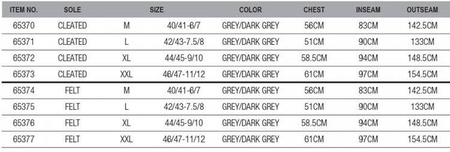 YOSEMITE NEO 5MM CHEST BOOTFOOT CLEATED M 40/41-6/7 GREY/DARK GREY 56CM 90CM 142.5CM (65370)