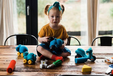 Rubbabu Zestaw 6 sensorycznych zwierzątek - pojazdów (opakowanie zbiorcze 6 szt.)