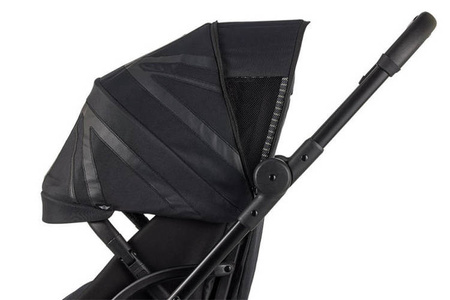 MINI by Easywalker Buggy TURN Kompaktowy wózek spacerowy z obrotowym siedziskiem 360° Oxford Black (z osłoną przeciwdeszczową w zestawie)