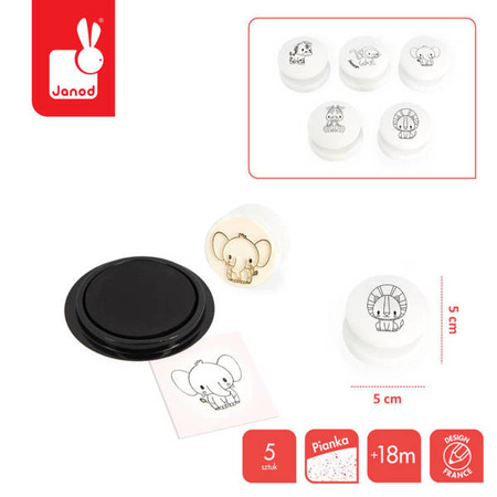 Zestaw kreatywny Stempelki Sawanna 18 m+, Janod