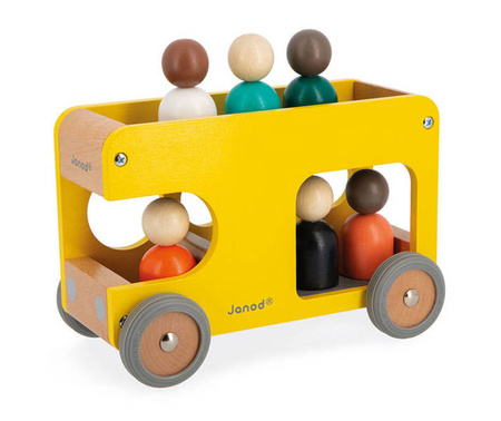 Szkolny autobus drewniany Bolid 2+, Janod