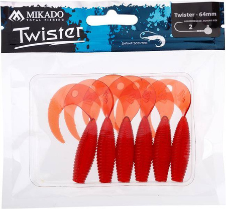 PRZYNĘTA - TWISTER 64mm/ RED - op.6szt.
