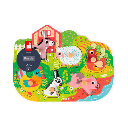 Puzzle drewniane Wesoła Farma, Janod