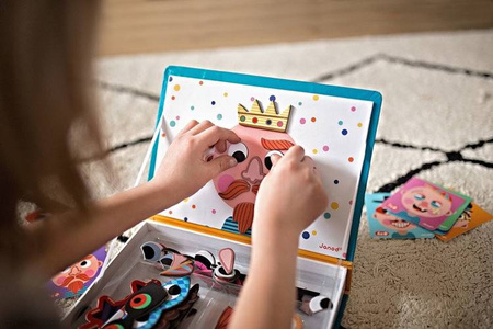 Magnetyczna układanka Śmieszne buzie Chłopiec Magnetibook, Janod