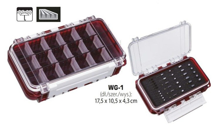Wodoszczelne pudełko MEIHO-VERSUS Waterguard WG-1 175x105x43 mm czerwone/przeźr. DRAGON JME-WATER.GUARD.WG-1