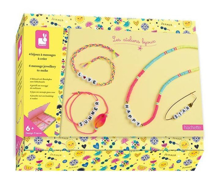 Zestaw do tworzenia biżuterii Koraliki z literkami  6+, Janod