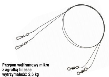 (R) PRZYPON WOLFRAMOWY MIKRO Z AGRAFKĄ FINESSE 15cm/2,5KG op. 2szt. KONGER 260001015