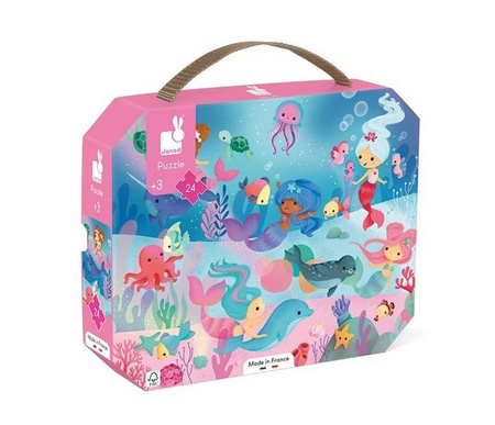 Puzzle w walizce Syreny 24 elementy 3+ Made in France, Janod