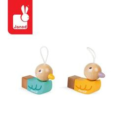 Drewniany gwizdek-ptaszek Pocket 2+, opakowanie zbiorcze 14 sztuk (2 rodzaje), Janod