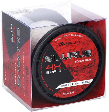 PLECIONKA NA SUMA SILURUS 4 X BRAID (WHITE) 0.45mm\37.40kg\300m - op.1szp. MIKADO ZSI00W-300-0.45
