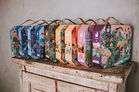 Puzzle w walizce Wyprawa po skarb 36 elementów 4+ Made in France, Janod