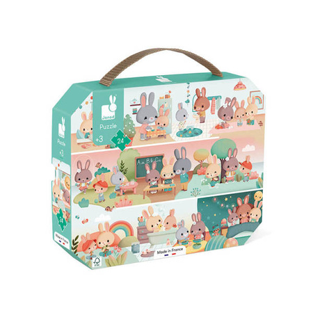 Puzzle w walizce Jeden dzień 24 elementy 3+ Made in France, Janod