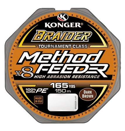PLECIONKA BRAIDER METHOD FEEDER X8 DARK BROWN 0,12mm/150m KONGER 250158012