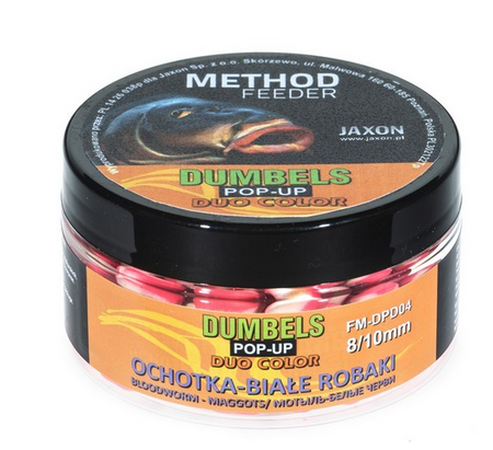DUMBELS DUO COLOR POP-UP METHOD FEEDER 8/10MM OCHOTKA/BIAŁE ROBAKI 30G JAXON FM-DPD04
