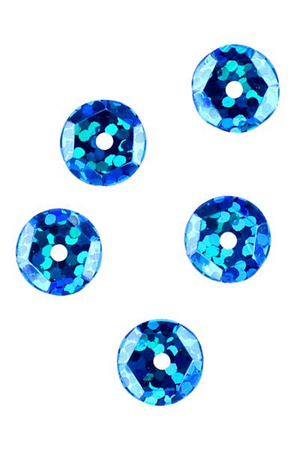 CEKINY ZŁOTE śr.8mm - NIEBIESKIE - op.20szt. MIKADO AM-SUR-C01-8-B