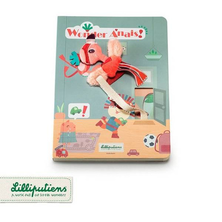 LILLIPUTIENS Książeczka przygodowa z mini-przytulanką kartonowa „Anais superbohaterka” 2 l+