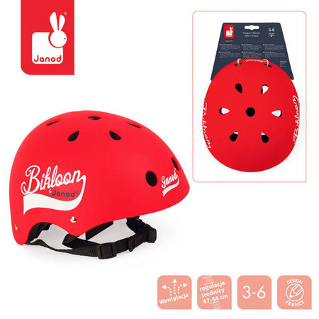 Kask czerwony 47-54cm, Janod