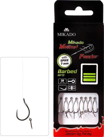 PRZYPON METHOD FEEDER Z IGŁĄ - hak bez zadziora nr 6 / żyłka: 0.25mm/10cm - op.8szt. MIKADO HMFB13BI-6