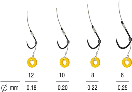 PRZYPON METHOD FEEDER MONO KANTOUSURE 12 BLNO/10cm/0,18mm SILICONE RING K-5142 OP.5 SZT KAMATSU KONGER 504027312