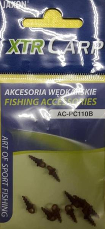 (R) GWINTOWANY ŁĄCZNIK DO PRZYNĘT WŁOSOWYCH, KULEK - BRĄZOWY 1X10SZT JAXON AC-PC110B