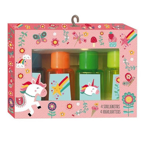 Zestaw zakreślaczy 4 szt. Jednorożec 7+, Janod