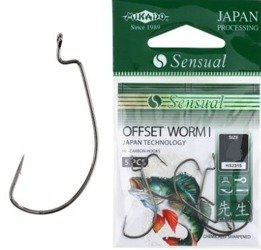 HACZYK SENSUAL - OFFSET WORM I Nr 1 BN - torebka 5szt. MIKADO HS2315-1BN