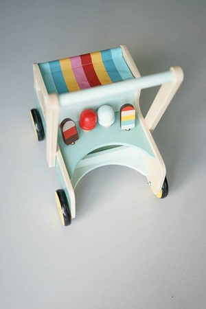 Drewniany pchacz Furgonetka z lodami 12m+, Janod