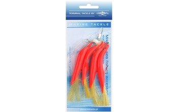 ZESTAW MORSKI - HAIR TUBE RIG - hak 3/0 (RED/YELLOW) MIKADO LS-A630-3/0-03