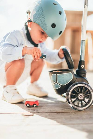 SCOOTANDRIDE Kask z odblaskami XXS-S dla dzieci 1-5 lat Steel Dog