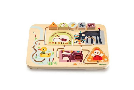 LILLIPUTIENS Drewniany labirynt sensoryczny Farma 18 m+