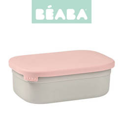 Beaba Lunchbox ze stali nierdzewnej konfigurowalny z silikonową pokrywką i osłoną Powder Pink