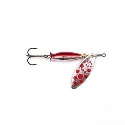 Błystka Mepps AGLIA LONG HEAVY srebrna / czerwone kropki nr 1+